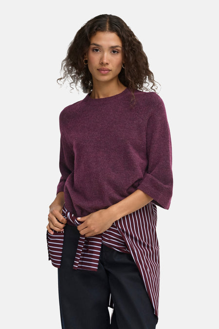 Pull col O - rouge