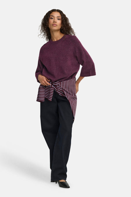 Pull col O - rouge