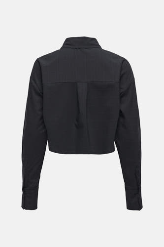 Gris, chemise à longues manches de ONLY, avec un motif de fenêtre subtil et une fermeture à boutons sur les poignets, dos.