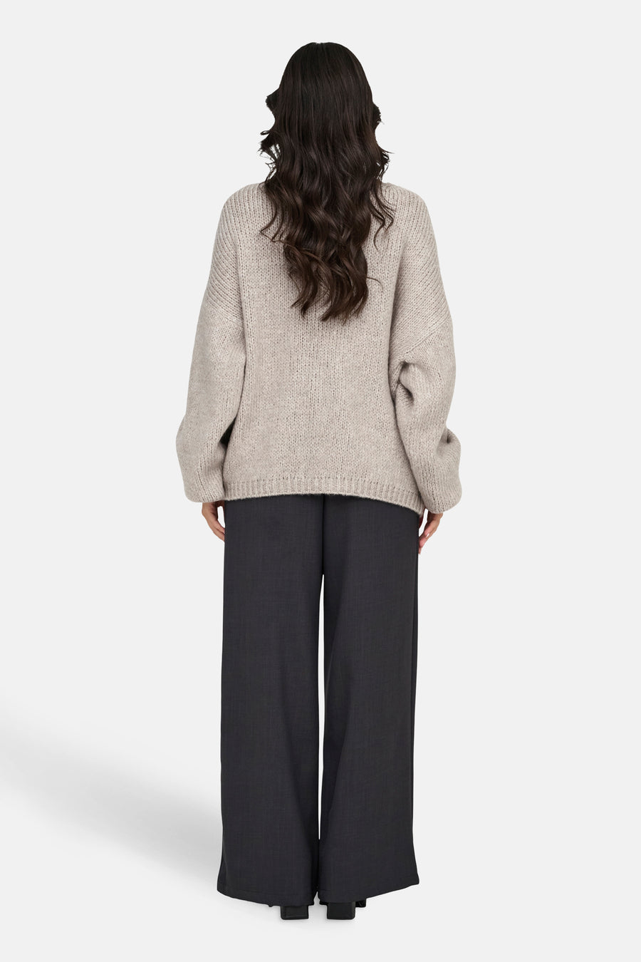 Pull à col en V - écru - JDY