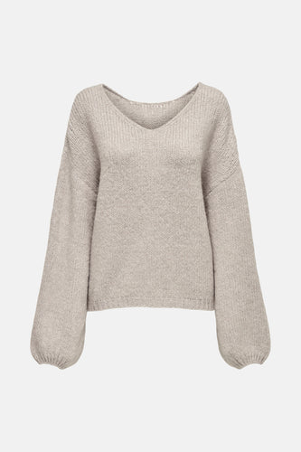 Pull à col en V - écru - JDY