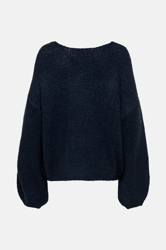 Pull à col en V - Bleu foncé - JDY