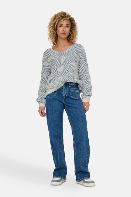 ONLELIN LIFE LS V-NECK CC KNT