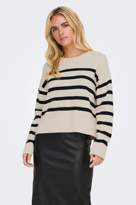 ONLELLY LIFE LS STRIPE O-NECK CC KNT