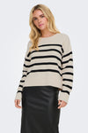 ONLELLY LIFE LS STRIPE O-NECK CC KNT