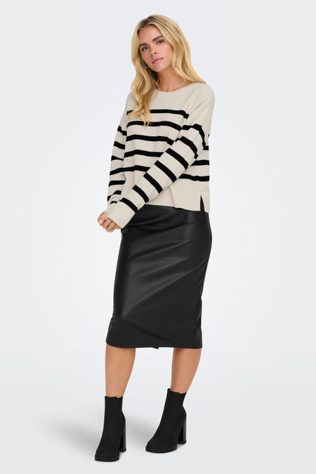 ONLELLY LIFE LS STRIPE O-NECK CC KNT