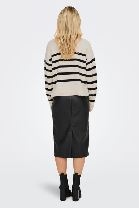 ONLELLY LIFE LS STRIPE O-NECK CC KNT