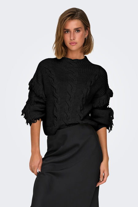 ONLHOLLY LS SHORT CABLE HIGH NECK KNT