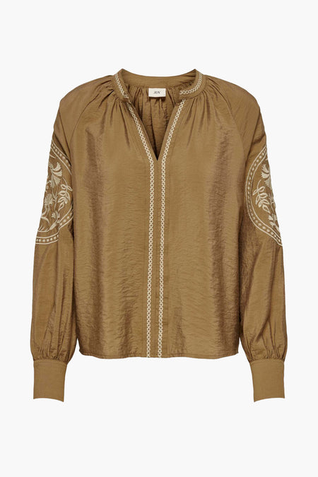 Blouse à manches longues - brun