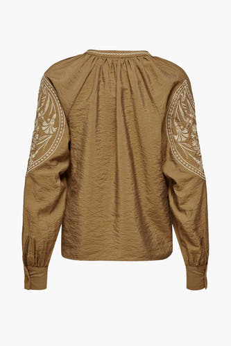 Blouse à manches longues - brun