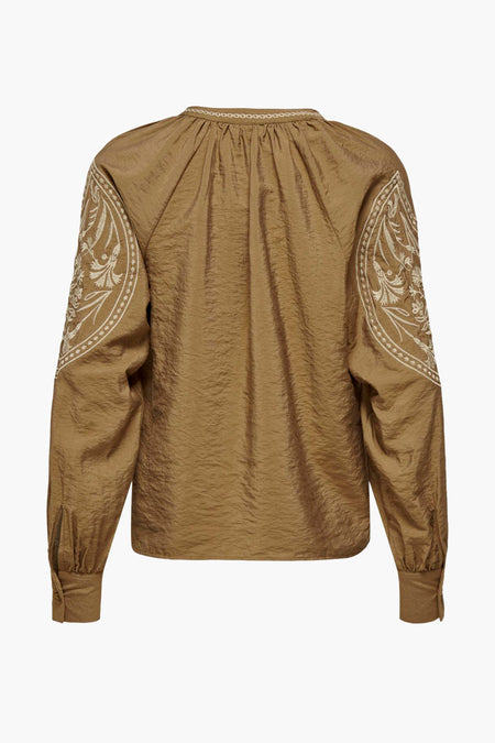 Blouse à manches longues - brun
