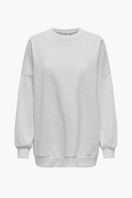 Pull-over gris ONLY, avec des manches longues et un col rond.