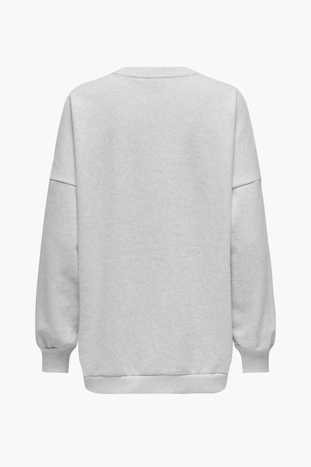Pull-over gris ONLY, avec des manches longues et un col rond, dans une couleur unie.