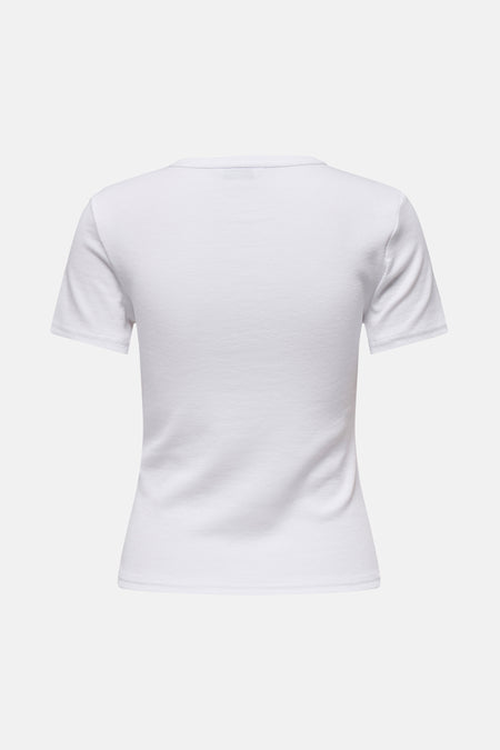 Wit geribbeld T-shirt achterkant.
