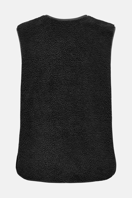 Gilet chauffant noir d'ONLY avec une finition en fleece doux et texturé.