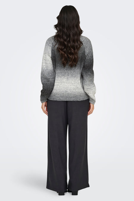 Sweat-shirt gris avec col rond de JDY, avec un effet ombre du clair au sombre.