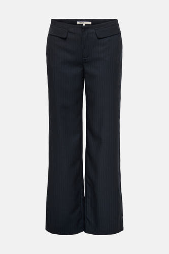 Pantalon de costume bleu d'ONLY, avec des rayures de craie et des jambes larges.