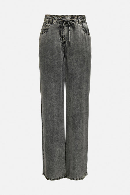 Jean gris de denim d'ONLY, avec poches et ceinture élastique.