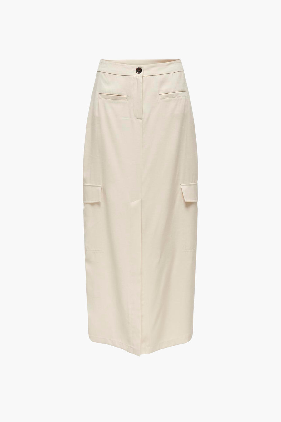 Robe longue écru de JDY avec une coupe droite et des poches brodées.