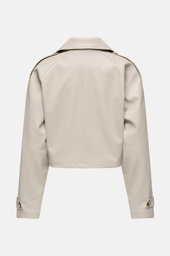 Mauve court manteau d'ONLY avec des manches longues et un détail de boutons sur les poignets, vue arrière.
