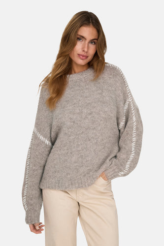 Pull à col rond - beige - JDY