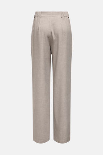 Pantalon de costume beige ONLY, avec une texture subtile et des jambes droites, vu de l'arrière.