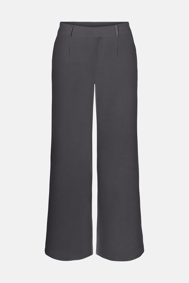 Pantalon gris de JDY avec des jambes larges et une ceinture ajustée.
