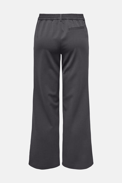 Pantalon gris de JDY, avec une ceinture élastique et une poche arrière.