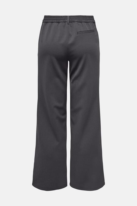 Pantalon gris de JDY, avec une ceinture élastique et une poche arrière.