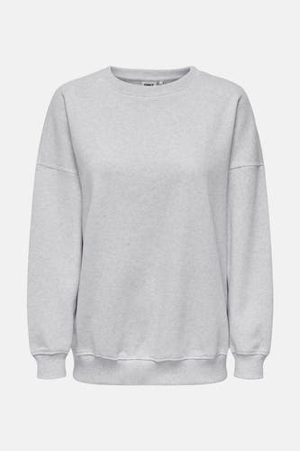 Pull-over gris avec col rond de ONLY, texture lisse.