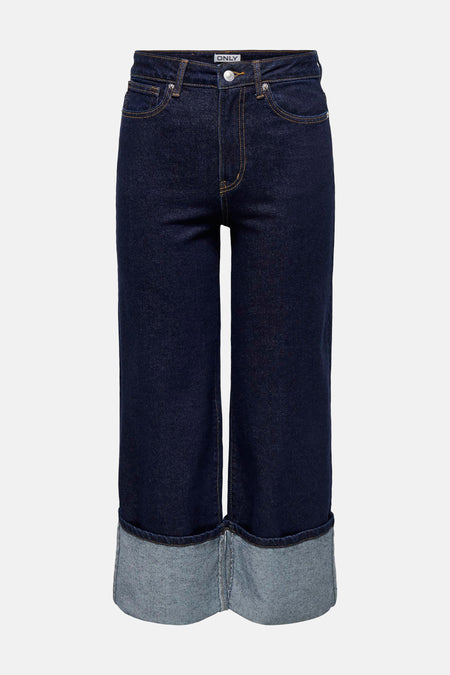 ONLMADISON HW WIDE FOLD UP CROP DNM MAE