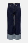 ONLMADISON HW WIDE FOLD UP CROP DNM MAE