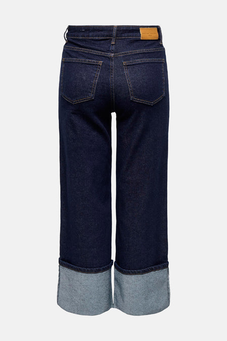 ONLMADISON HW WIDE FOLD UP CROP DNM MAE