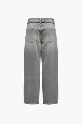 Jean droit gris d'ONLY, avec des poches classiques et une texture stonewash, vu de derrière.