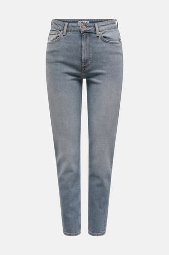 Jean mom bleu moyen d'ONLY, avec des poches classiques et des jambes droites.