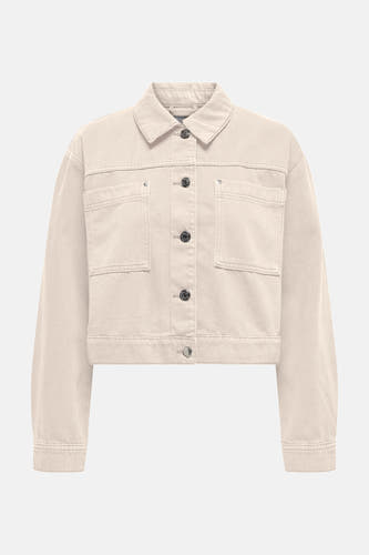 Mauve court manteau d'ONLY, avec des manches longues et une fermeture à boutons.