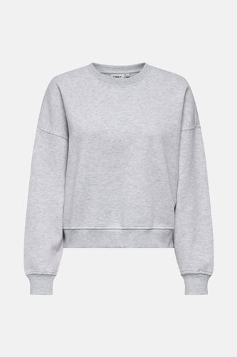 Grijze sweater met lange mouwen van zachte sweatstof.