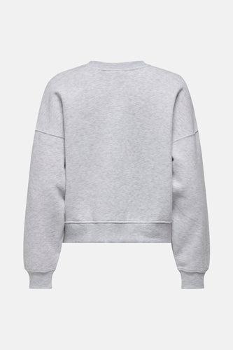 Grijze sweater met lange mouwen.