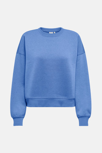 Blauw sweatshirt met lange mouwen.