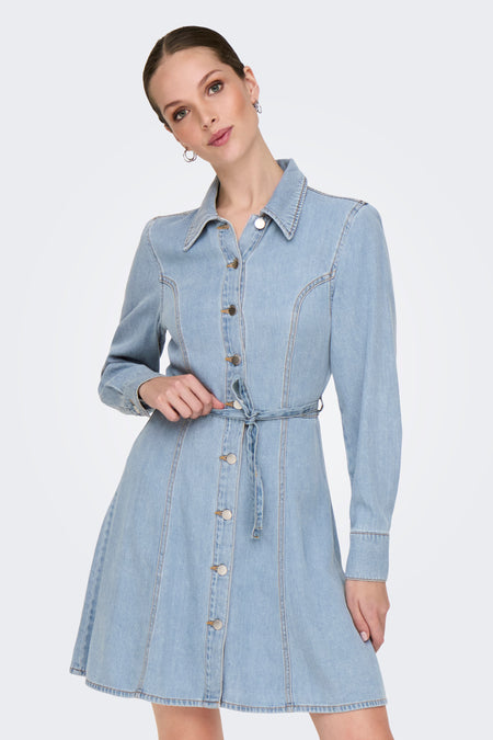 JDYKAMMA LS BELT SHORT DRESS DNM