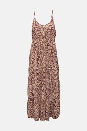 Robe courte rouge sans manches de ONLY® avec motif abstrait de feuilles et fines bretelles.