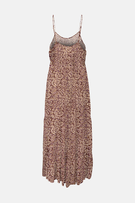Robe longue sans manches rouge à imprimé de ONLY® avec fines bretelles spaghetti.