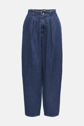 Jean délavé bleu marine d'ONLY®, avec des plis et une ceinture élastique.