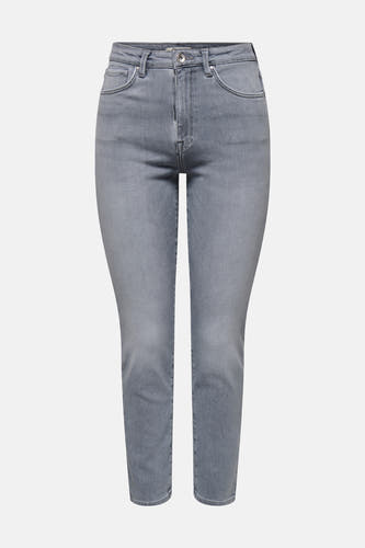 Jean mom gris d'ONLY, avec des poches classiques et une coupe confortable.