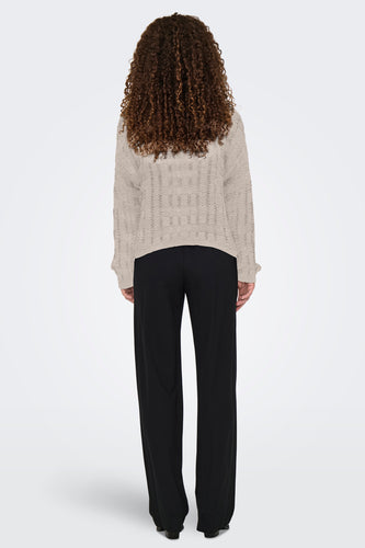 Pull à col rond - Beige - ONLY®