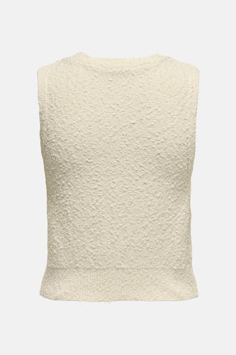 T-shirt écru ONLY, avec une texture unique bouclée.