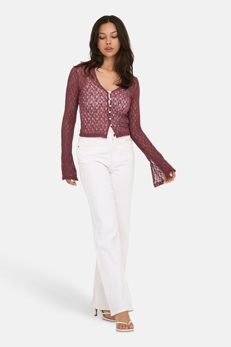 ONLPUSLE LS LACE V-NECK TOP WVN