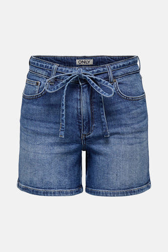 Short blue denim van ONLY, avec ceinture élastique.