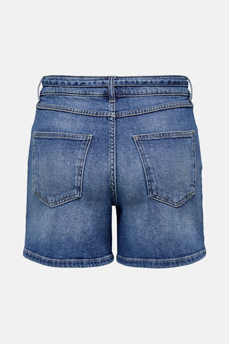 Short en denim bleu ONLY, avec des poches arrière et des boutons.