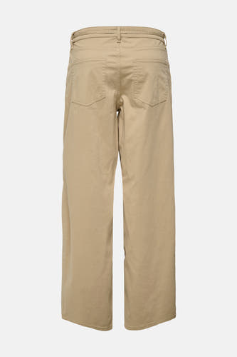 Pantalon beige de ONLY, avec des poches arrière et une coupe décontractée.